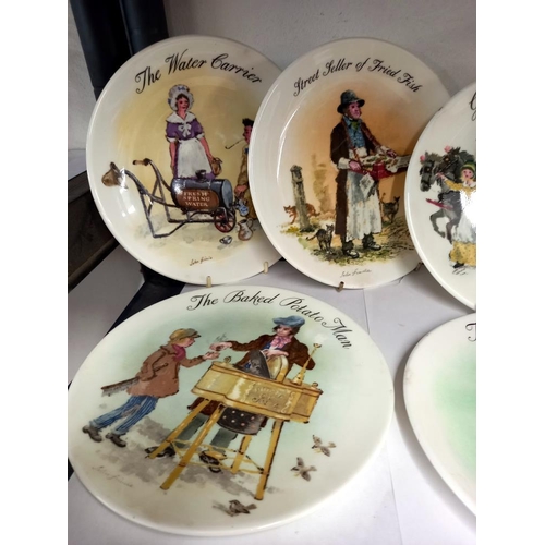 1212 - 8 Wedgwood Bradex 'Street Sellers' collectors plates COLLECT ONLY