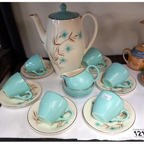 1213 - A Japanese hand painted coffee set & a hostess Cornflower coffee set COLLECT ONLY