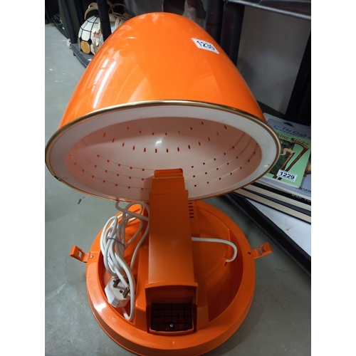 1230 - A vintage retro orange plastic Calor hair dryer COLLECT ONLY