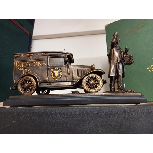 1240 - A boxed Ringtons tea & more to your door bronzed resin model of a delivery van, Certificate No. 4777... 