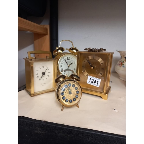 1241 - 2 mantle clocks & 2 alarm clocks