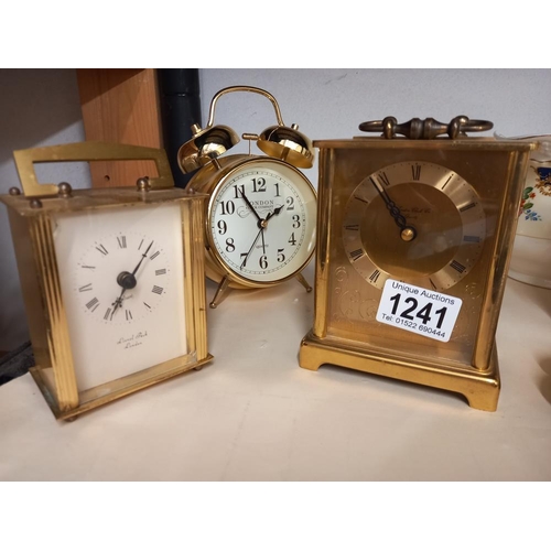 1241 - 2 mantle clocks & 2 alarm clocks