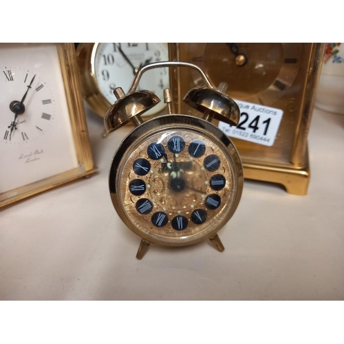 1241 - 2 mantle clocks & 2 alarm clocks