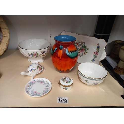 1245 - A Poole pottery vase and quantity of Spode, Aynsley and Wedgwood china