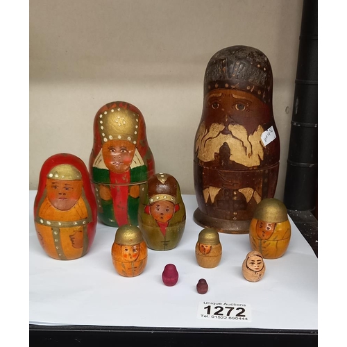 1272 - A vintage set of Russian nesting dolls x 10