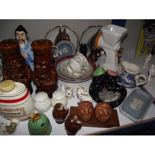 1325 - A mixed lot of ceramics including vases, flour sifters, salt and pepper pots etc COLLECT ONLY