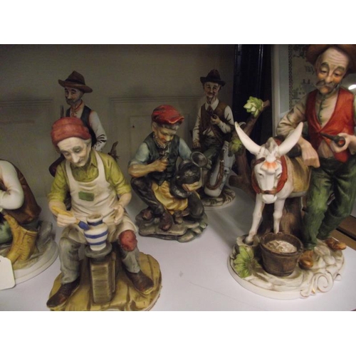 1333 - 7 Capodimonte style tramp figures COLLECT ONLY