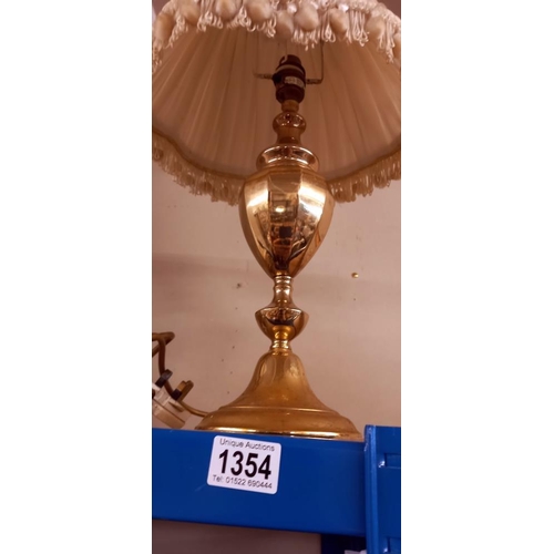 1354 - A brass table lamp COLLECT ONLY