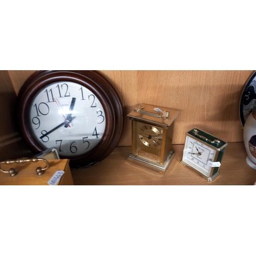 1371 - A selection of mantle clocks including wall and carriage clocks COLLECT ONLY