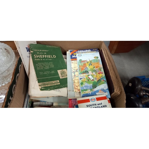 1381 - A large box of old maps COLLECT ONLY