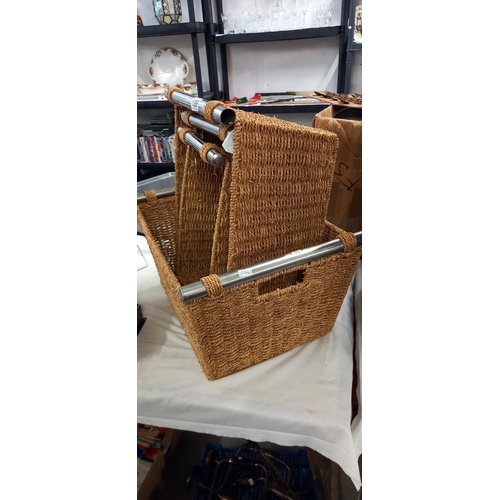 1389 - Set of 4 graduated rattan baskets COLLECT ONLY