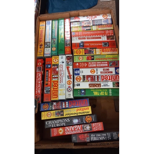 1390 - 4 boxes of Manchester United VHS videos COLLECT ONLY