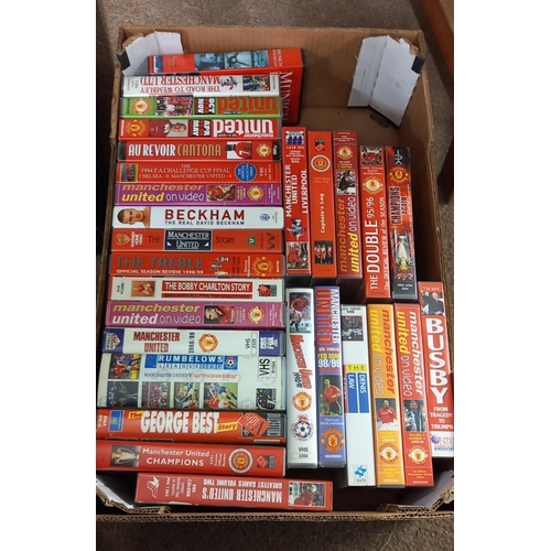 1390 - 4 boxes of Manchester United VHS videos COLLECT ONLY