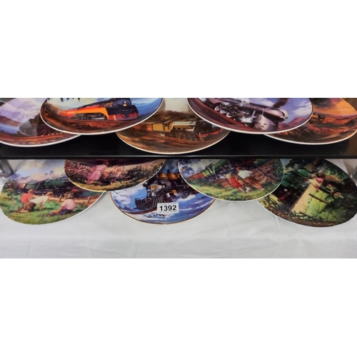 1392 - A quantity of collectors cabinet plates of mainly steam trains and some farming scenes some with cer... 