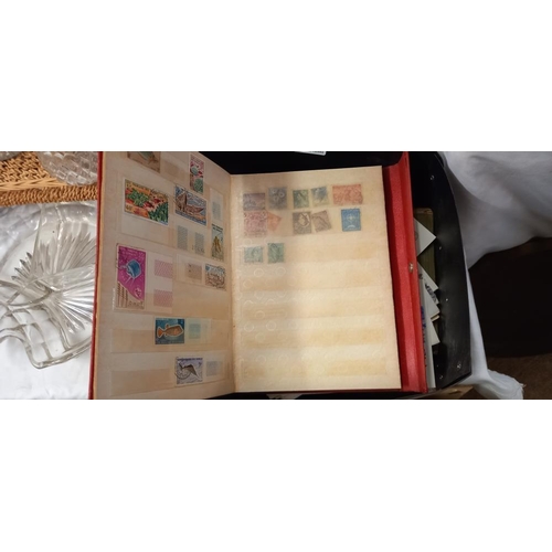 1406 - A quantity of stamps and covers and stamp albums including some Victorian penny reds etc