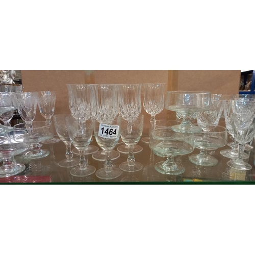 1464 - A quantity of drinking glasses and desert bowls COLLECT ONLY