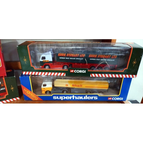 1234 - 5 Corgi lorries including heavy haulage and Super haulers,  Eddie Stobart etc