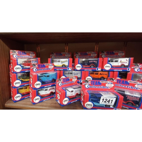 1241 - 26 boxed Matchbox 1991 National league baseball team collectables model A Ford vans