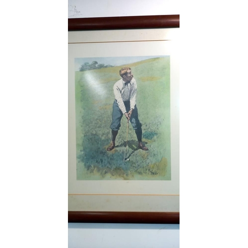 1519 - 2 framed and glazed golfing prints by AB Frost 46cm x 55cm COLLECT ONLY