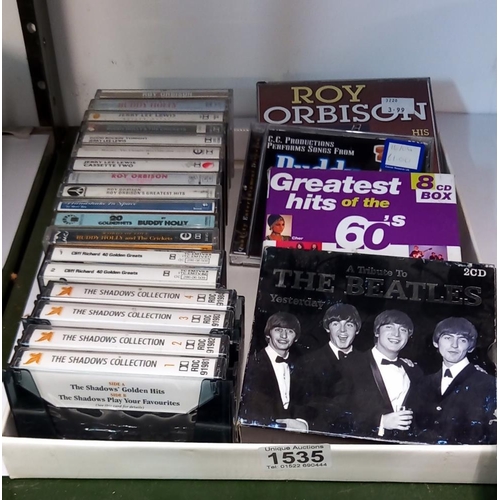 1535 - A quantity of cassettes & CD's including The Shadows, Buddy Holly & Cliff Richard etc. COLLECT ONLY