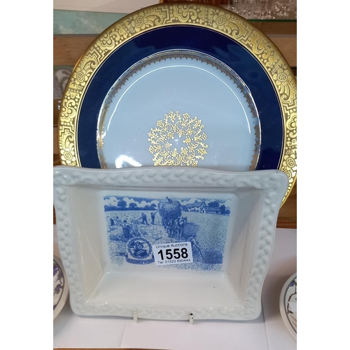 1558 - A quantity of collectors plates etc including blue and white Chinese bird cage plate COLLECT ONLY