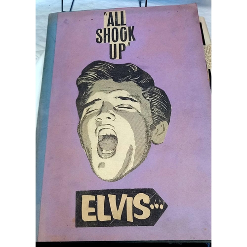 1559 - A quantity of Elvis scrap books and books