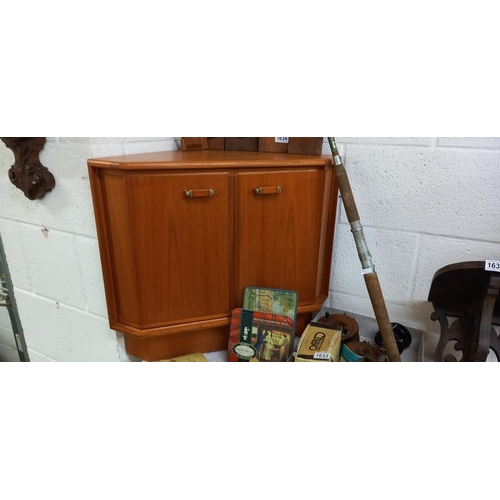 1627 - A pair of 60's teak corner cupboards COLLECT ONLY