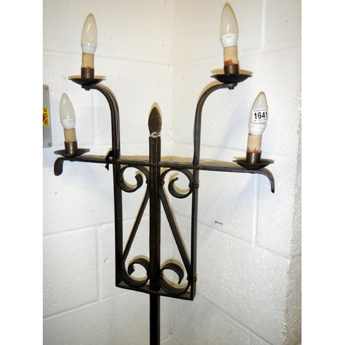 1641 - An old forge metal standard lamp COLLECT ONLY