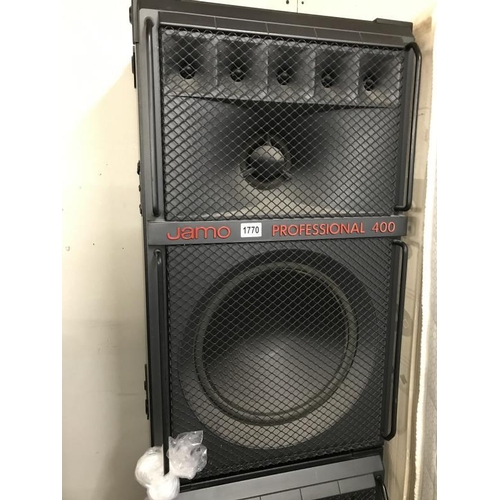 1770 - A pair of Jamo 400 Watt professional wheeled speakers COLLECT ONLY