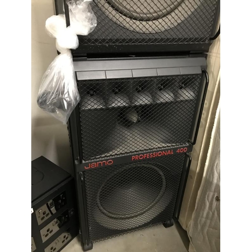 1770 - A pair of Jamo 400 Watt professional wheeled speakers COLLECT ONLY