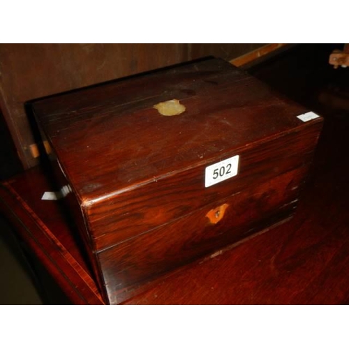 502 - A late Victorian rosewood box,