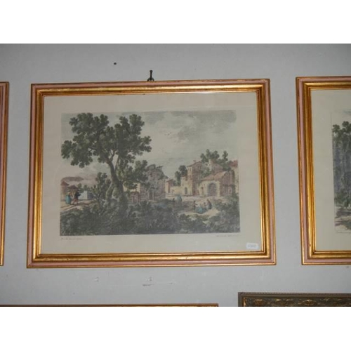 509 - A set of four framed and glazed French style prints, COLLECT ONLY.