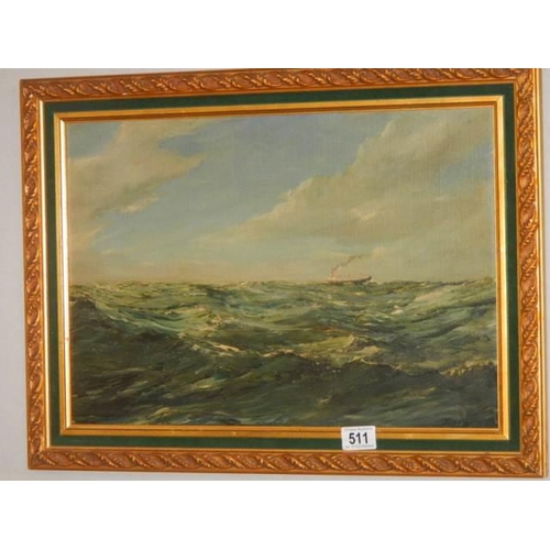 511 - An early 20th century oil on board painting signed J Doria, collect only.