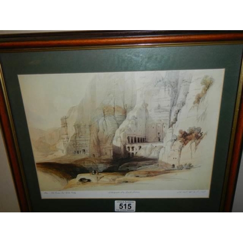 515 - A set of four Egyptian scene lithographs by David Roberts. collect only.