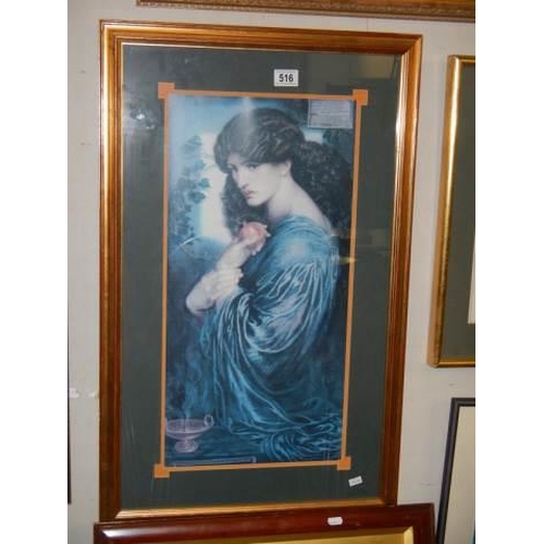 516 - Two framed and glazed prints of ladies in good frames, COLLECT ONLY.