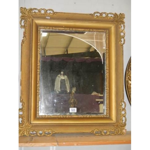 525 - A late Victorian gilt framed bevel edged mirror. COLLECT ONLY.