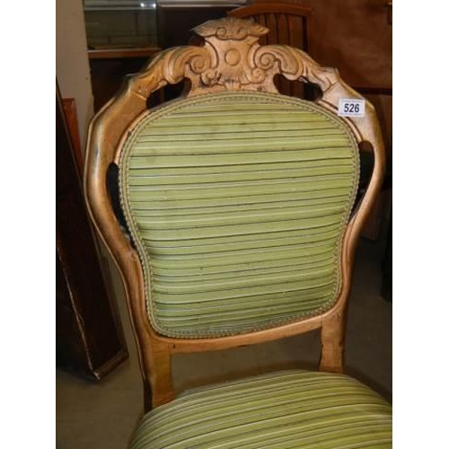 526 - A mid 20th century French style salon chair. COLLECT ONLY.