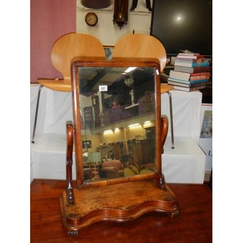 557 - A Victorian mahogany toilet mirror, COLLECT ONLY.