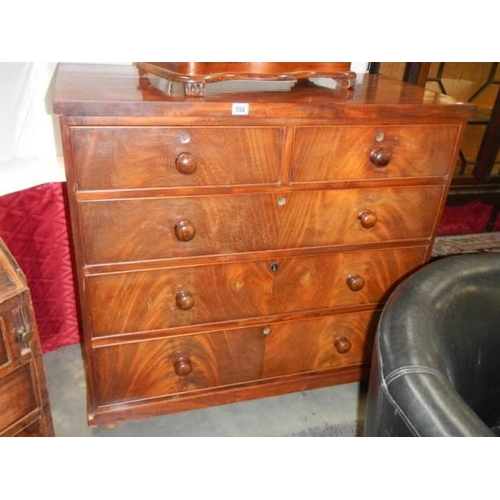 558 - A Victorian mahogany two over three chest of drawers, COLLECT ONLY.