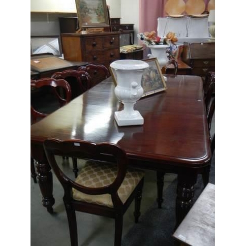 559 - A good Victorian mahogany wind-out dining table with a set of eight chairs, COLLECT ONLY.