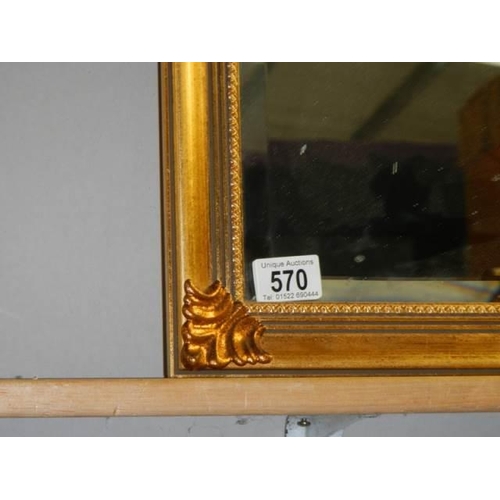 570 - A good gilt framed bevel edged mirror, COLLECT ONLY,