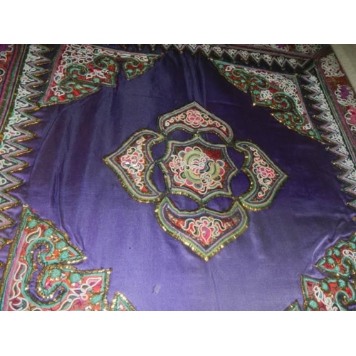 577 - A large framed Indian embroidery, COLLECT ONLY.