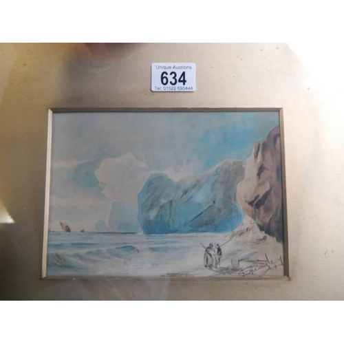 634 - A pair of framed and glazed signed watercolours, COLLECT ONLY.