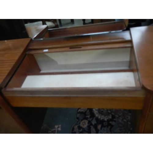 641 - A good retro dressing table with oval swivel mirror and sliding top, COLLECT ONLY.