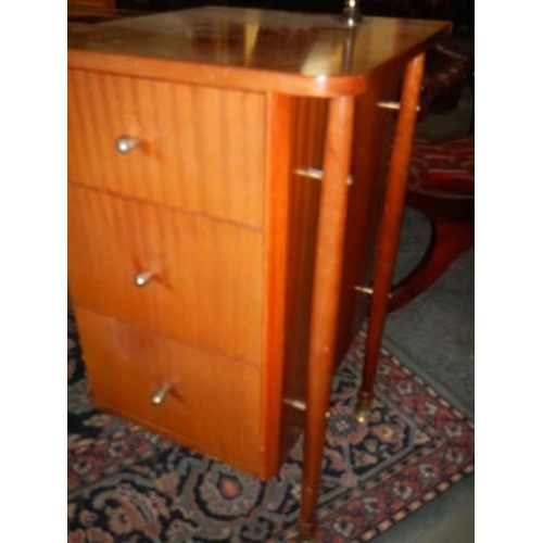 641 - A good retro dressing table with oval swivel mirror and sliding top, COLLECT ONLY.