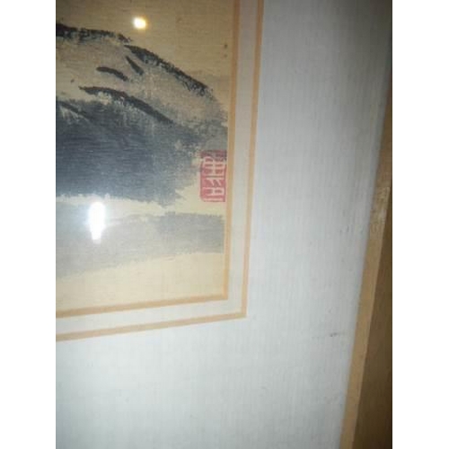 645 - A framed and glazed Chinese nude study, COLLECT ONLY.