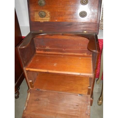 652 - A Victorian mahogany inlaid commode, COLLECT ONLY.