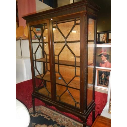 663 - A good Edwardian mahogany astragal glazed display cabinet, COLLECT ONLY.