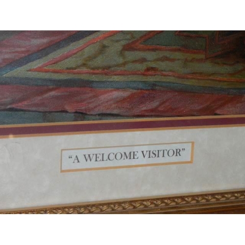 680 - A gilt framed and glazed print entitled 'Welcome Home', COLLECT ONLY.