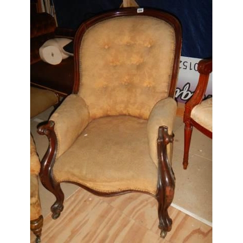 694 - A Victorian mahogany spoon back chair and one other, COLLECT ONLY.